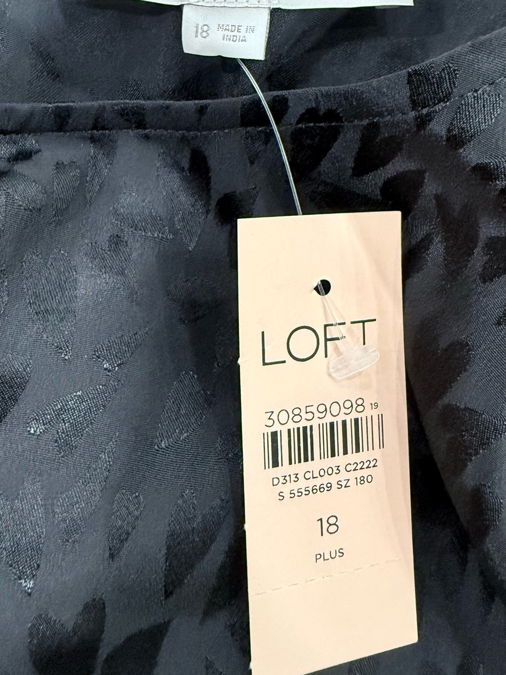 LOFT Black Flutter Sleeve Peplum Top - Picture 6 of 7